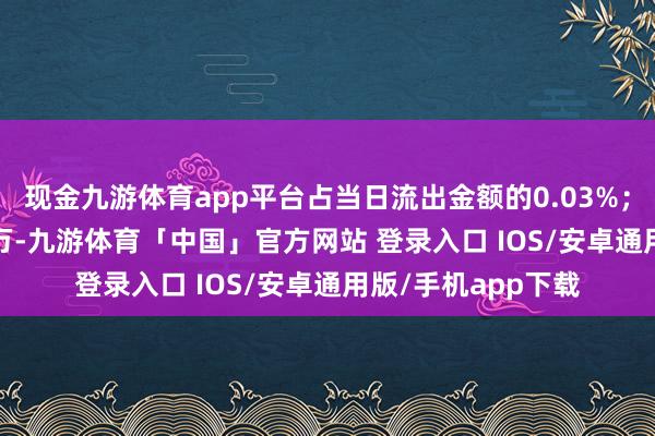 现金九游体育app平台占当日流出金额的0.03%；融券余额310.41万-九游体育「中国」官方网站 登录入口 IOS/安卓通用版/手机app下载